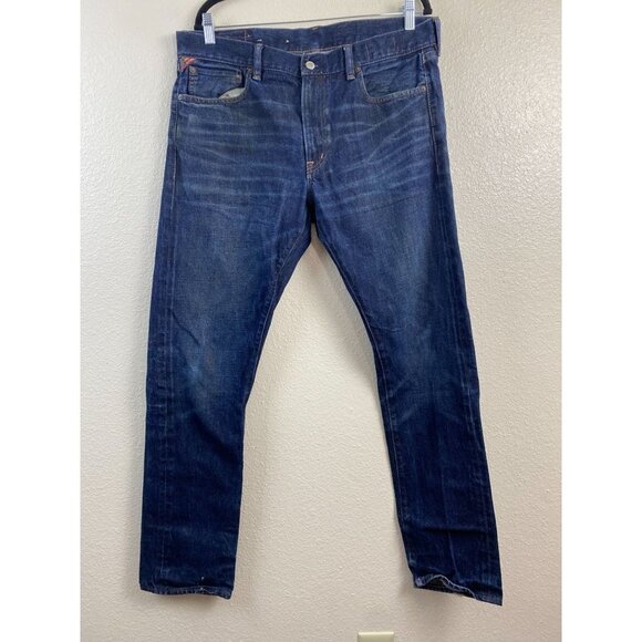 Denim & Supply Ralph Lauren Slim Jeans Mens 36x34 Blue Denim Dark Wash Cotton